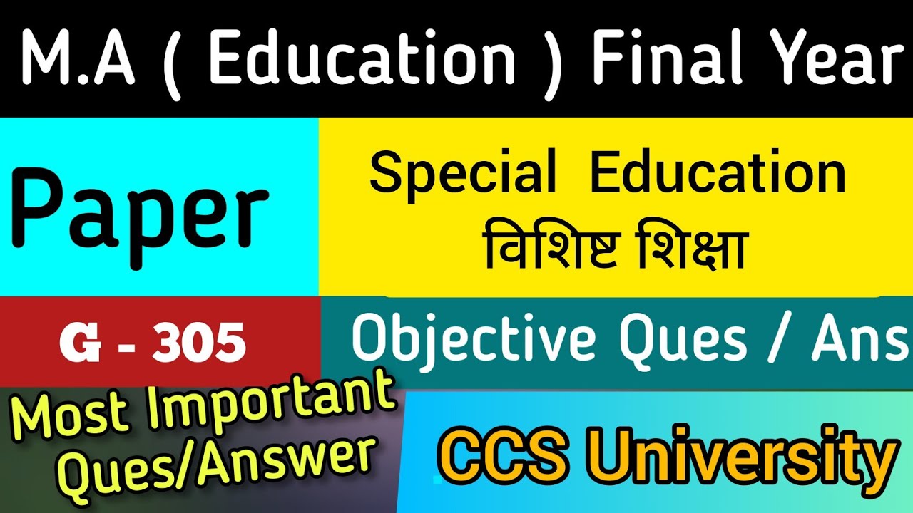 M.A Education Final Year | Paper- Special Education | Special Education | Most Imp Q/Ans | Raza Sir