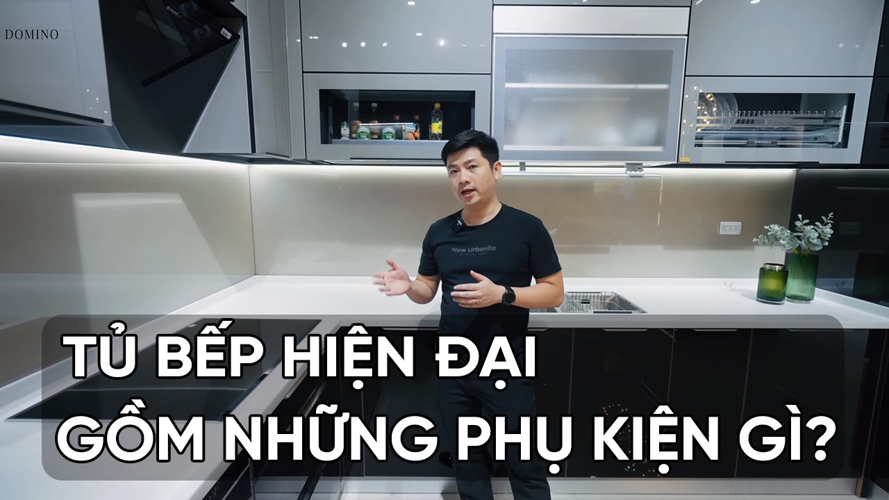 Bộ tủ bếp Hiện đại gồm có những loại phụ kiện nào? | Tủ bếp inox cánh kính Domino