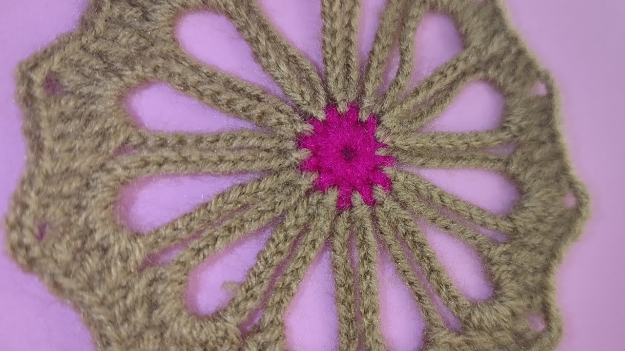 Tejido a crochet color 🩷 paso a paso para mantas, punto calado facil y rápido en forma circular