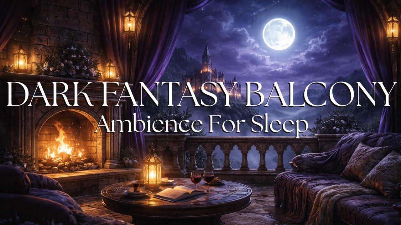 Dark Fantasy Castle Balcony 🌙 | Sleep Ambience (7 Hours)
