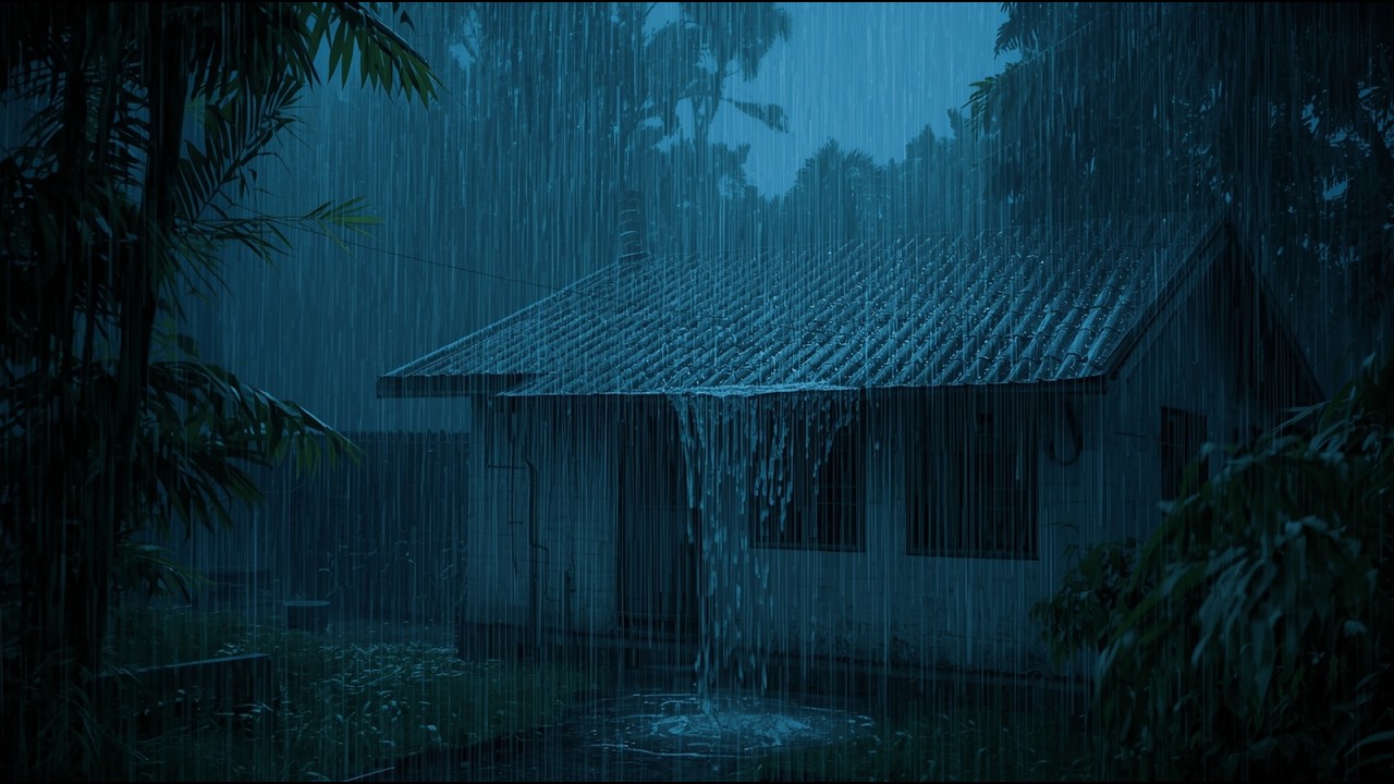 Beat Insomnia Tonight 🌧 Heavy Rainstorm and Rolling Thunder on Tin Roof at Night for Deep Sleep #5