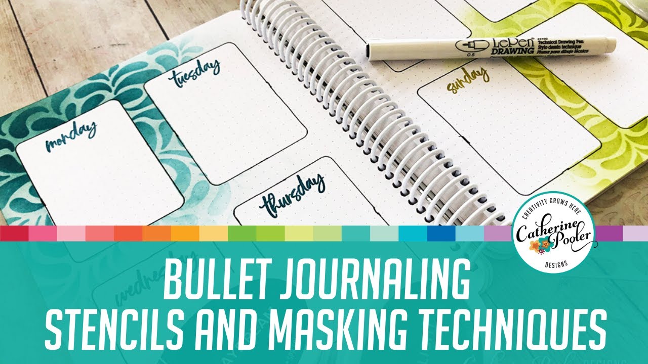 Weekly Canvo Bullet Journal Spreads: Masking and Stencils