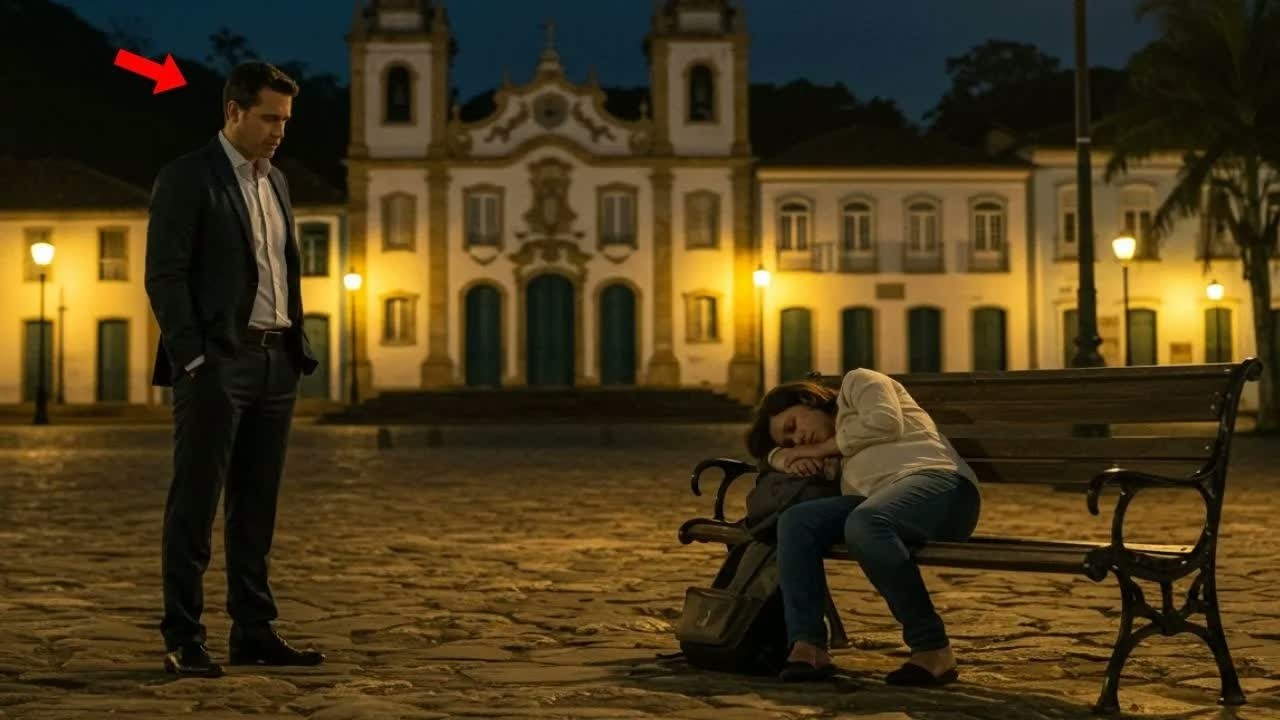 ELA FOI EXPULSA DE CASA POR ESTAR GRAVIDA... MAS QUANDO O MILIONÁRIO VIU ELA NO BANCO DA PRAÇA...