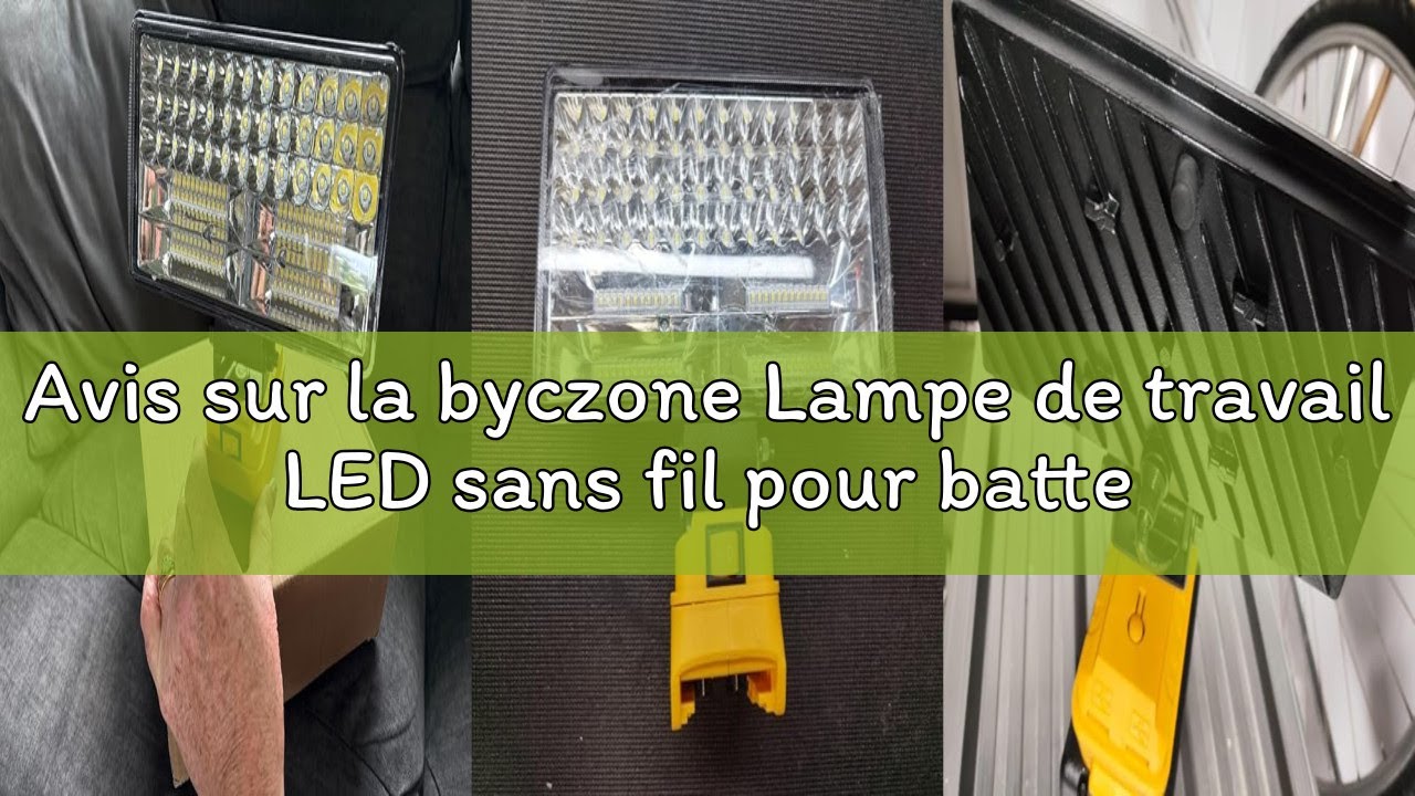 Avis sur la byczone Lampe de travail LED sans fil pour batterie Dewalt 20 V, 90 W 5400 ml, large fai