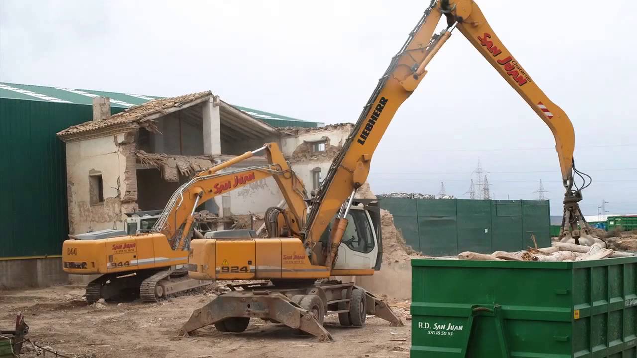 TIMELAPSE RECICLADOS Y DEMOLICIONES SANJUAN   demolicion edificio