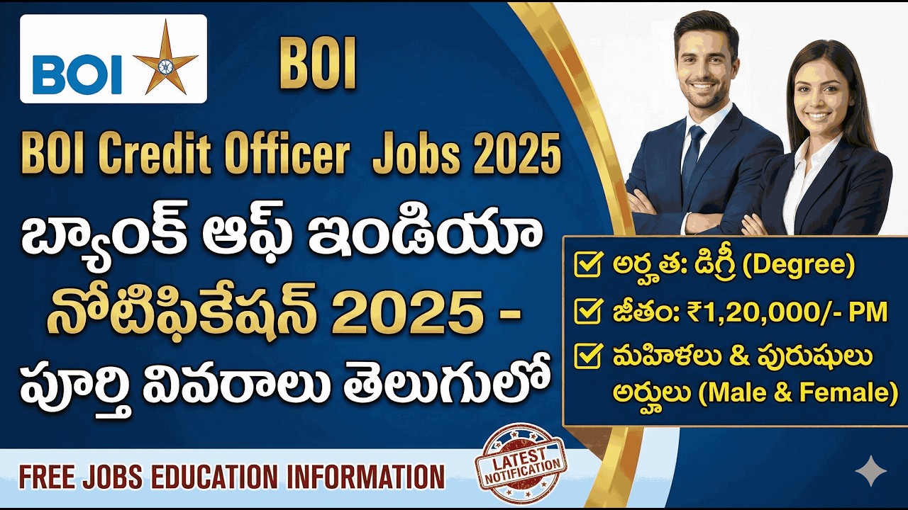 BOI Credit Officer Jobs 2025 | Bank of India Notification Full Details