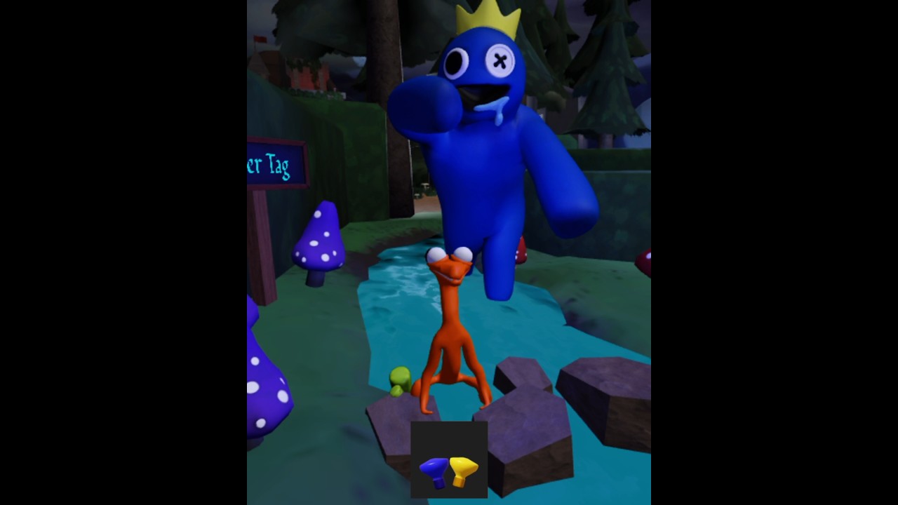 Rainbow Friends Chapter 2 Orange V's Blue Monster Jumpscares #rainbowfriends #roblox #shorts