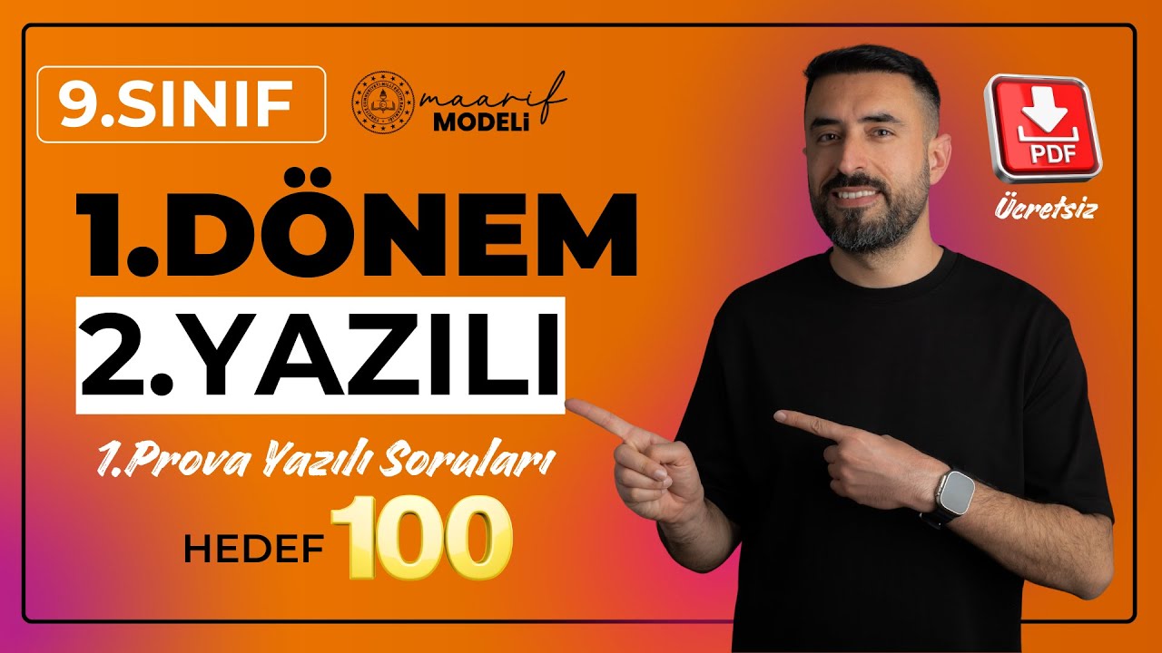 9. SINIF EDEBİYAT 1. DÖNEM 2. YAZILI SORULARI | Maarif Modeli Gerçek Yazılı Provası + PDF