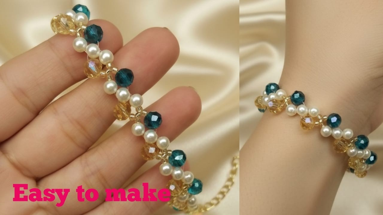 DIY Beaded Bracelet Tutorial | 5mm Crystals, Seed Beads, Pearls & Lobster Clasp Step by Step
