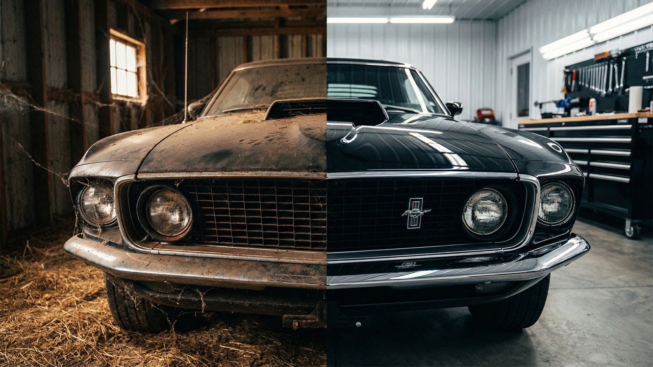 Full ASMR Car Restoration – 1969 Ford Mustang Boss 429 Black Rebuild