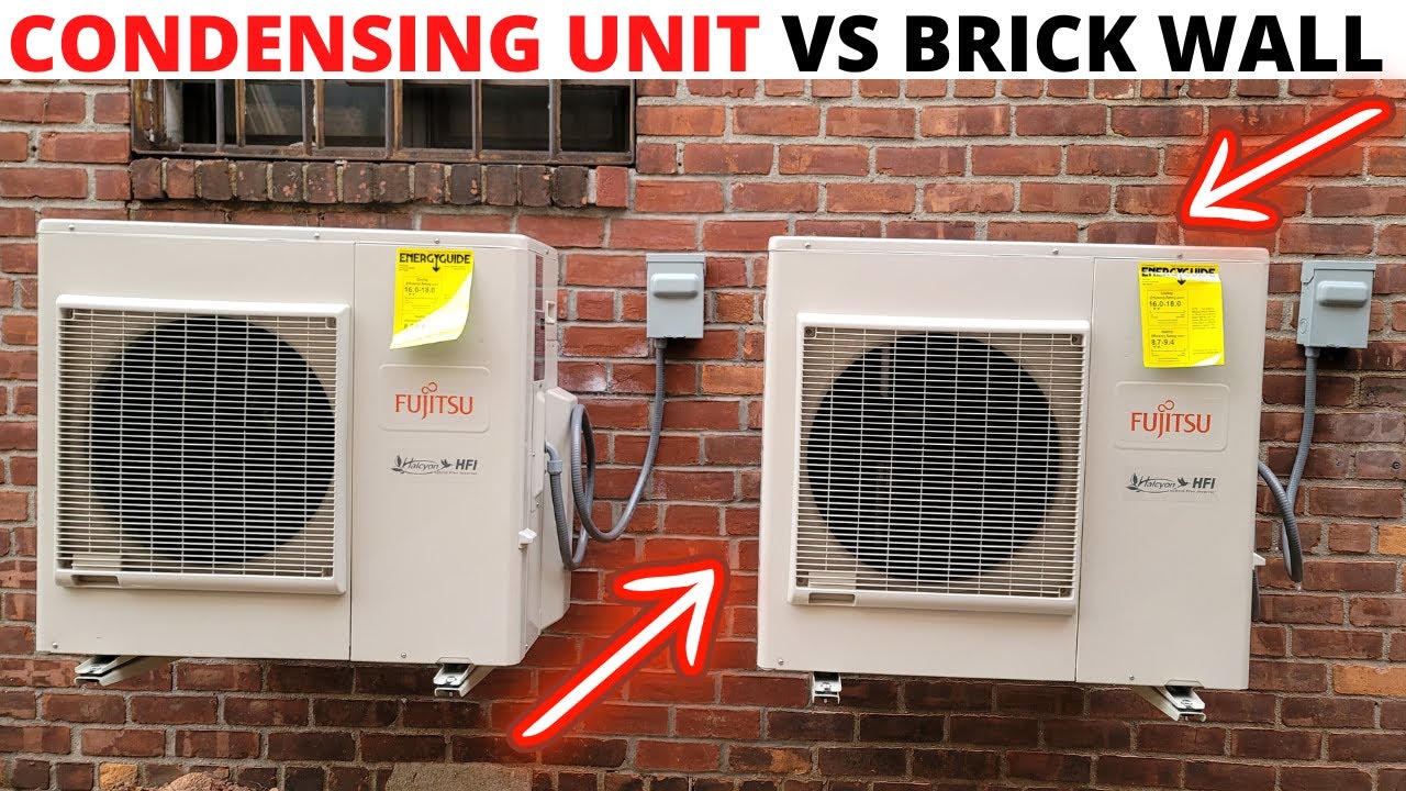 HVAC Installation: Mounting a Mini Split Condensing Unit On a Brick Wall (AC Wall Mount Bracket) DIY