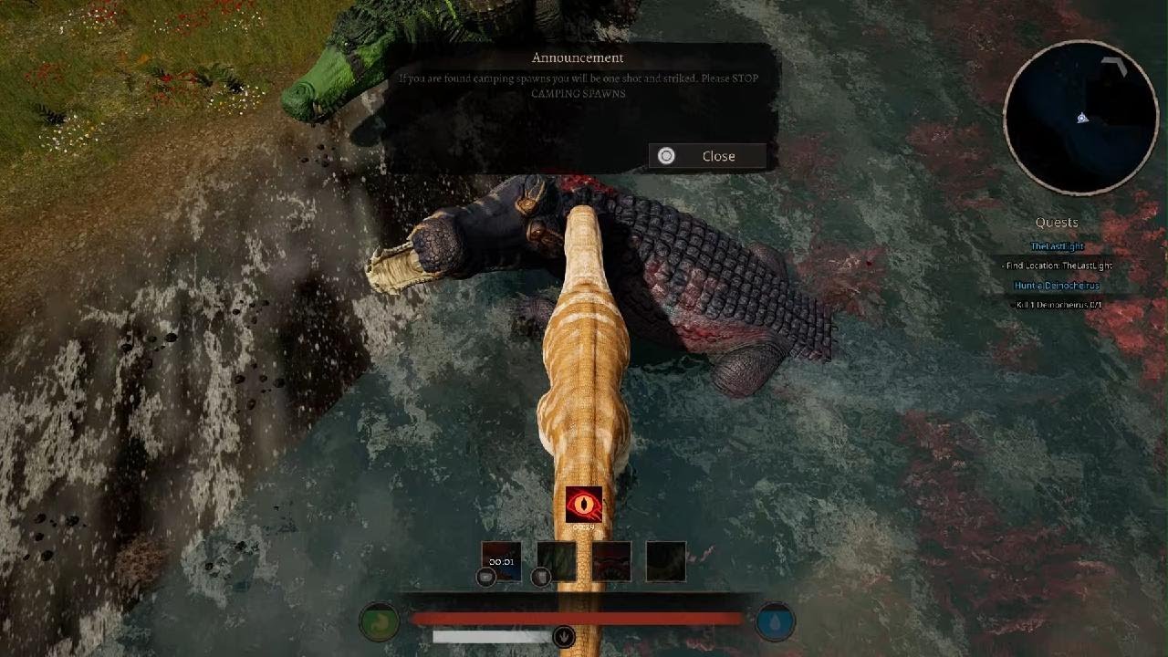 Path of Titans Valyrian Daspletosaurus harassing Deinos
