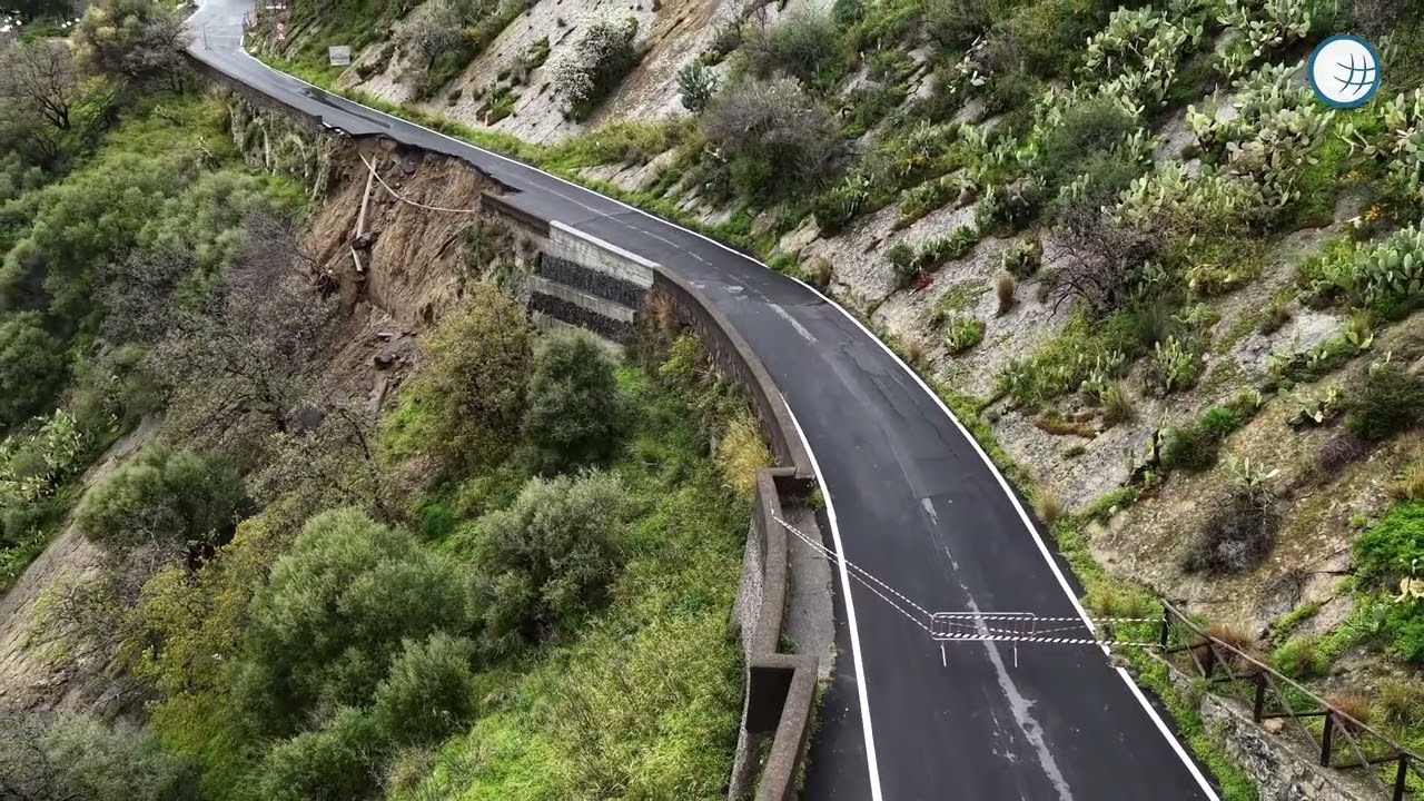 Sicilia, Messina 10 marzo 2026: frana a Motta Camastra