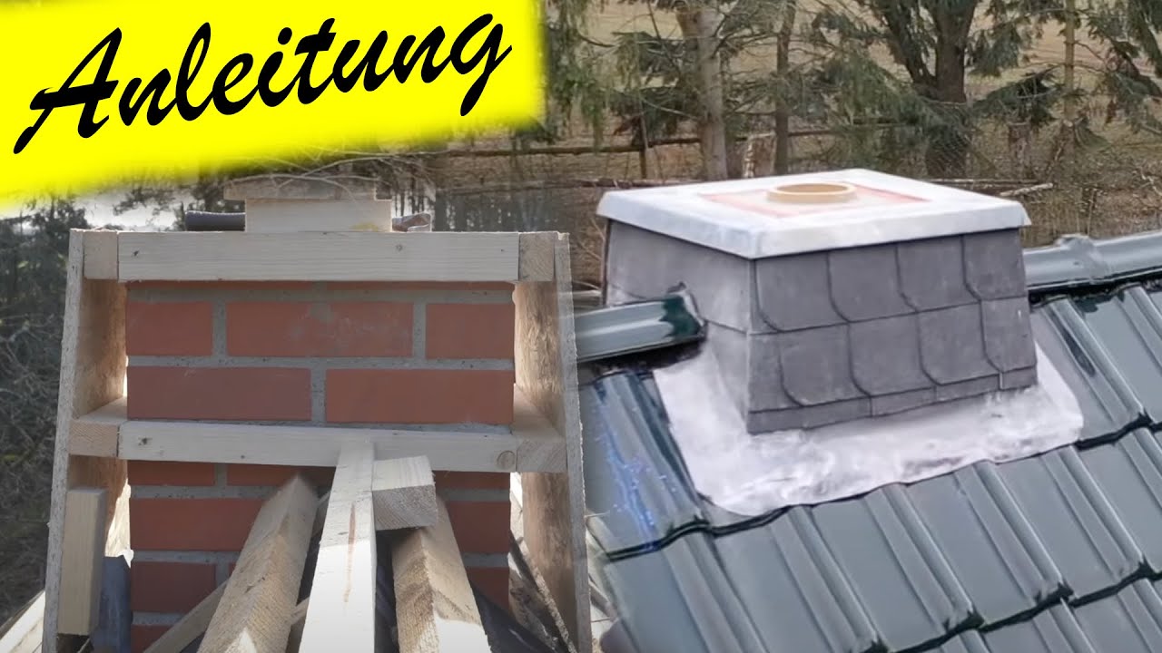 Schornstein verkleiden mit Schiefer