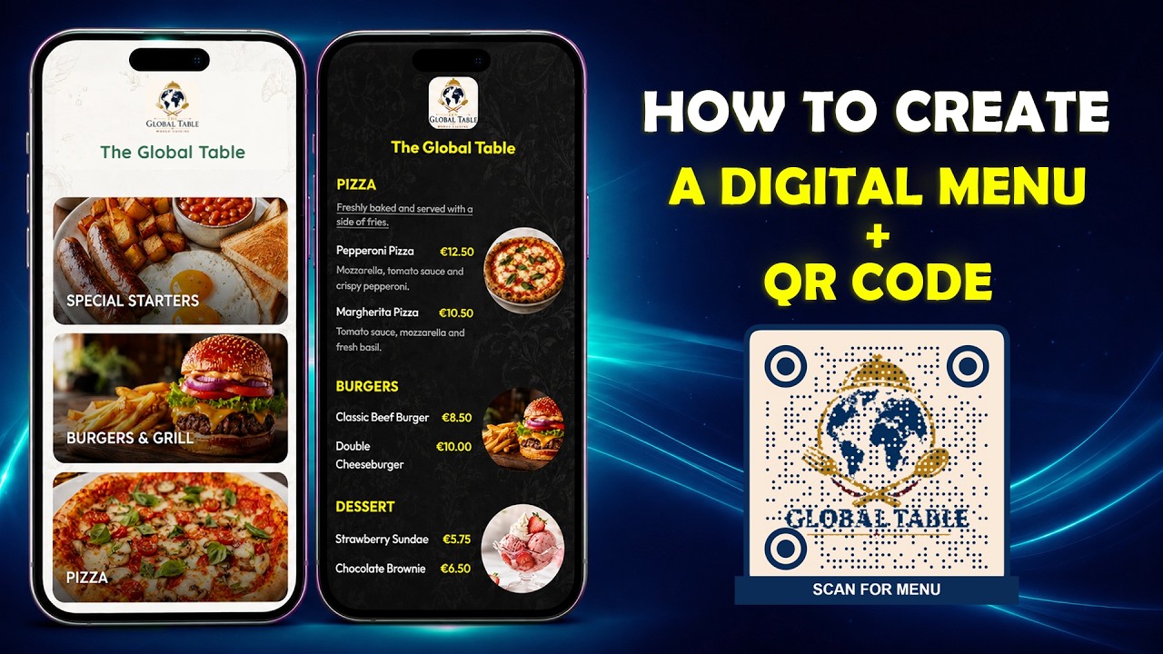 How to Make a Digital Menu in 5 Minutes! (QR Menu + QR Code with Logo)