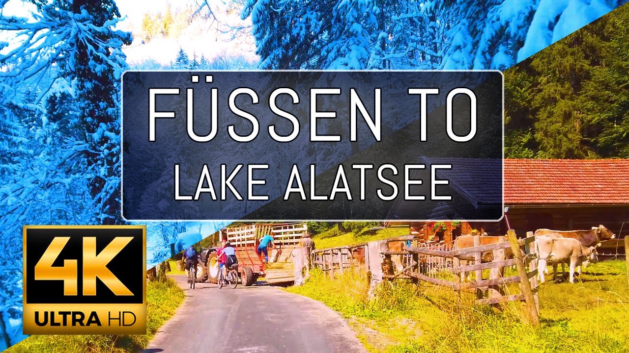 4K UHD from the City of FÜSSEN to lake ALATSEE. Accompanied by calm and beautiful music