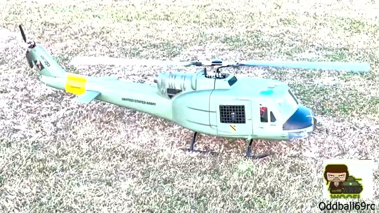 Flish rc 500 uh1 huey 2nd flight with nav lights H1 gps flight controller