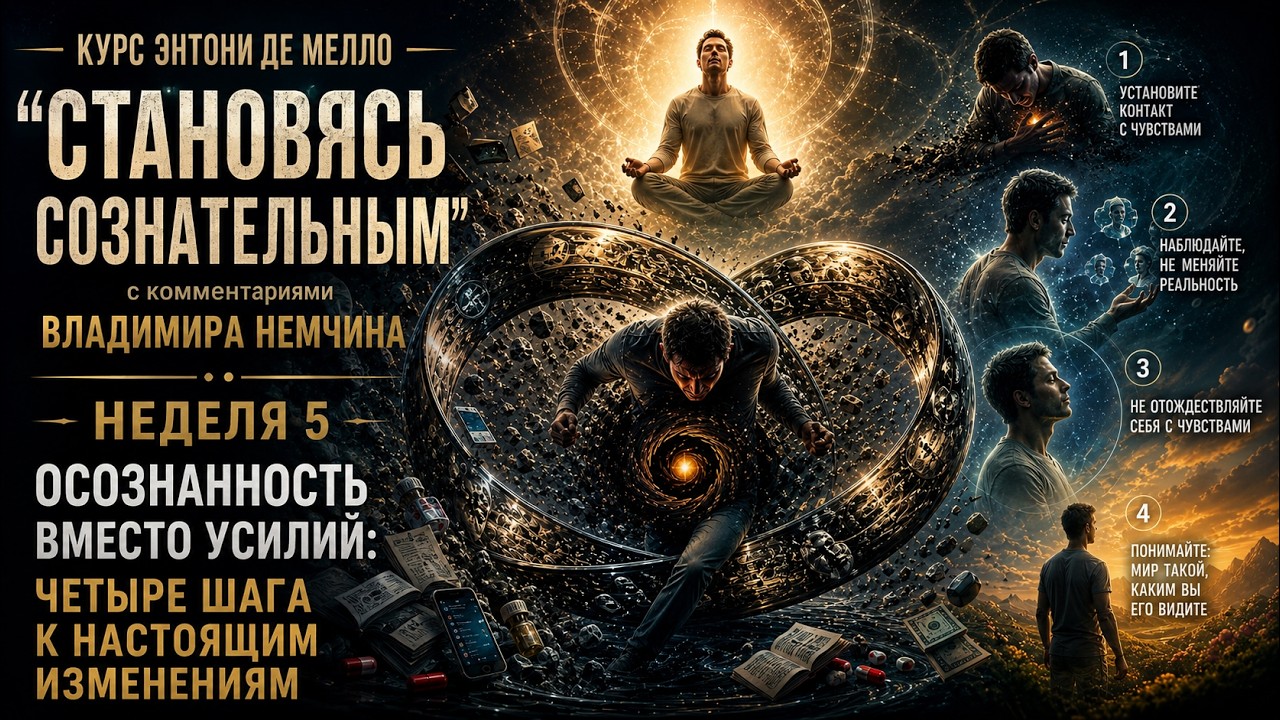 4 шага к настоящим изменениям. Осознанность вместо усилий (Становясь Сознательным. Неделя 5)