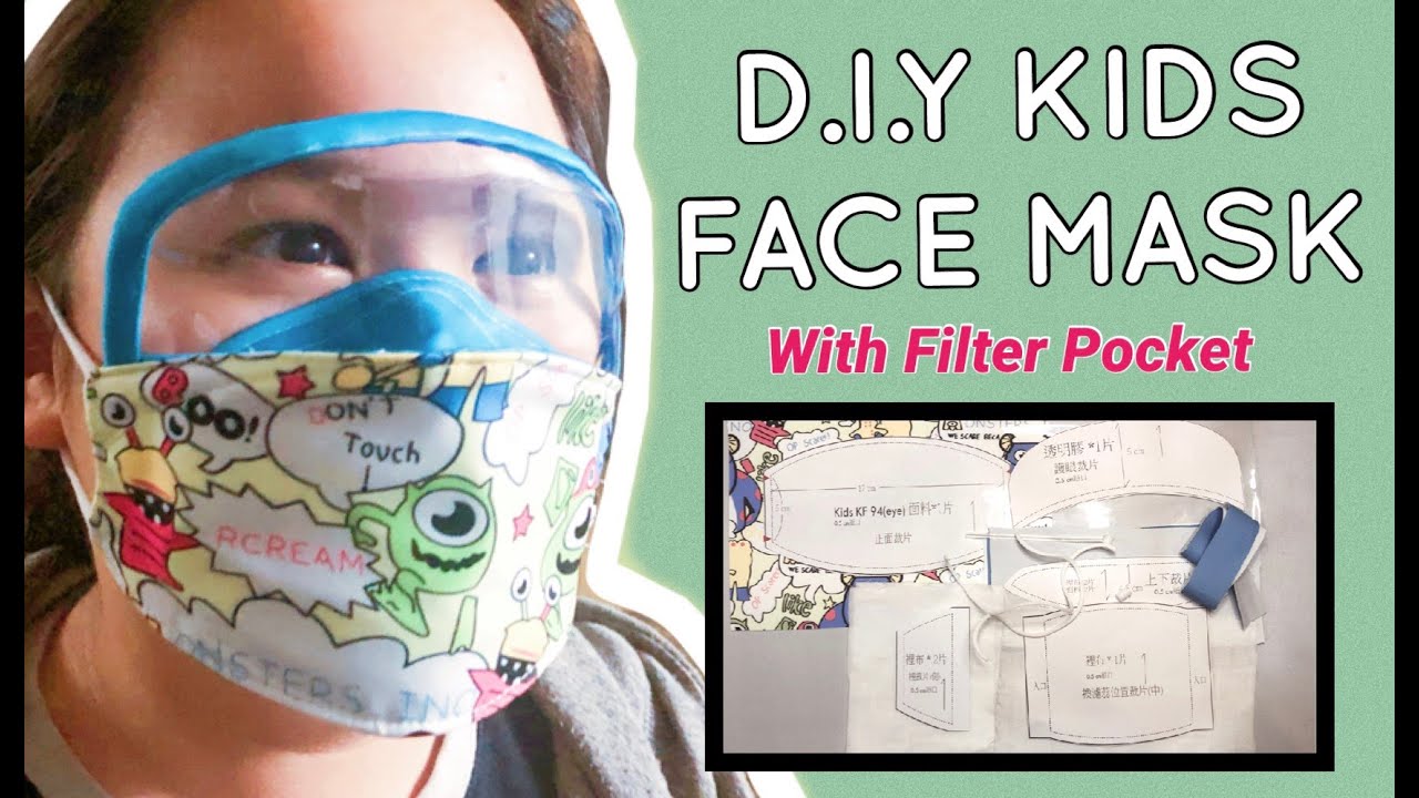 Face Mask with Eye Shield DIY for kids｜FREE Pattern download｜DIY eye protection mask