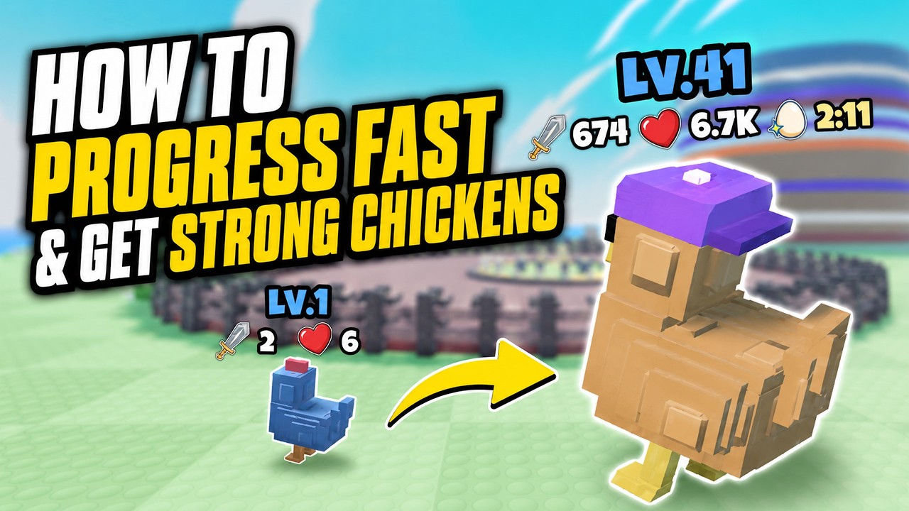 How to PROGRESS FAST & GET STRONG CHICKENS in GROW A CHICKEN FIGHTER Roblox