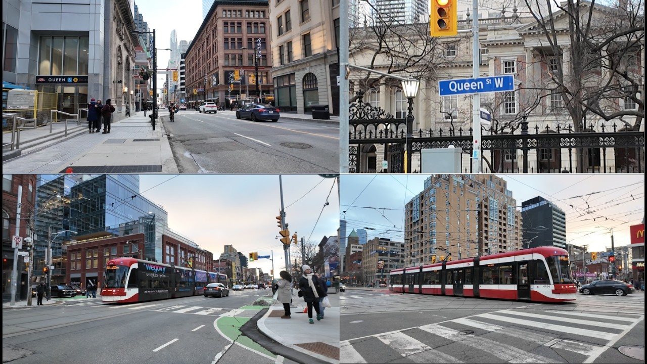 Toronto Downtown Walk: Walking Queen St West from Yonge St to Spadina Ave (January 11th, 2026)