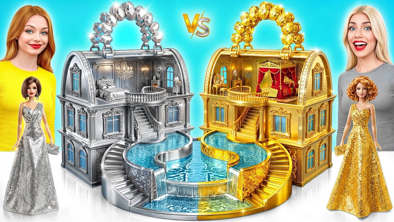 We Build Amazing Doll House Gold vs Silver Challenge | Creative Decoration Hacks by Candy DO