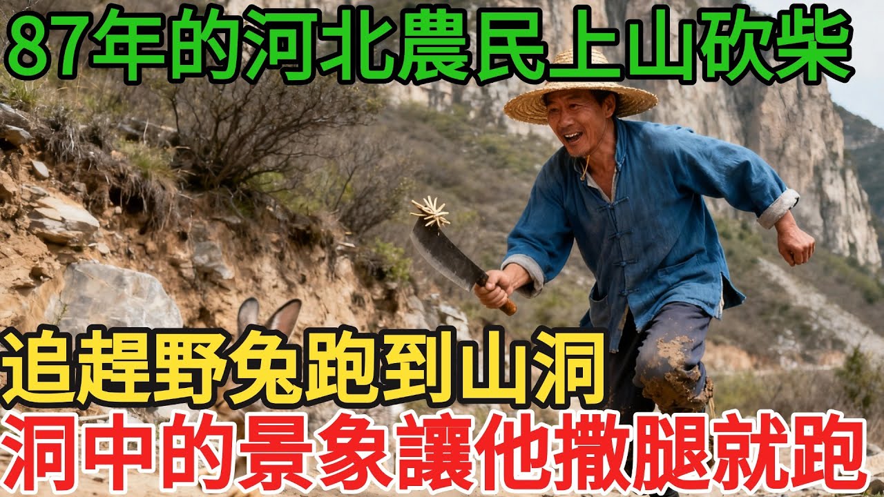 87年的河北農民上山砍柴，追趕野兔跑到山洞，洞中的景象讓他撒腿就跑 #奇闻 #故事分享 #故事頻道 #分享