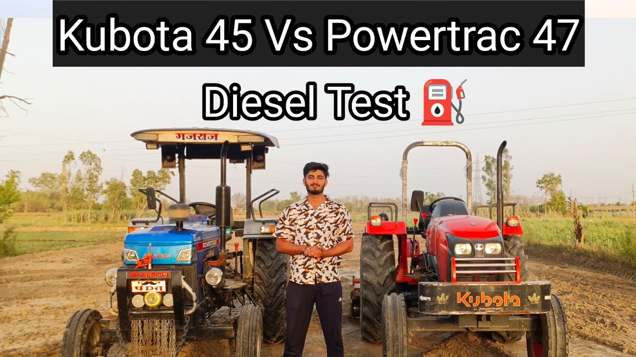 Powertrac 47 Vs Kubota 45 / Diesel Test on 7 Feet rotavator 🔥