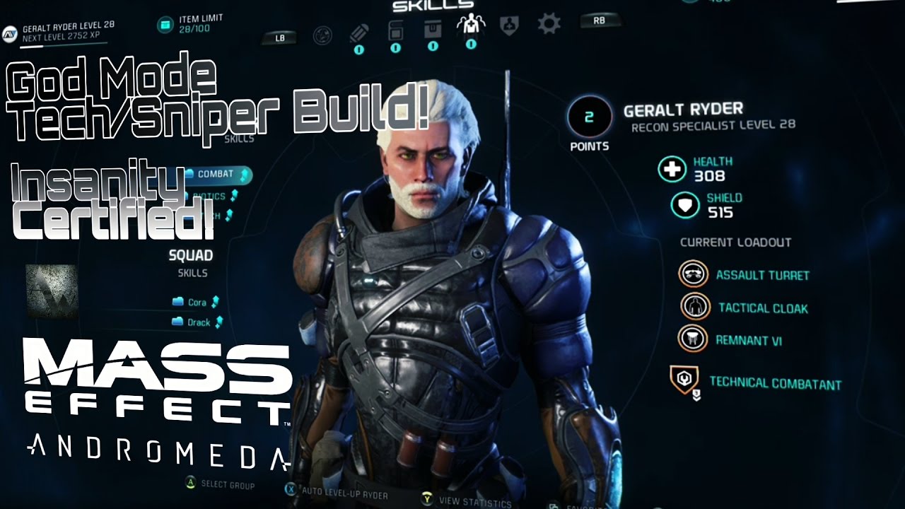 Mass Effect Andromeda - God Mode - Unlimited Ammo Tech-Sniper Build! Insanity Certified!