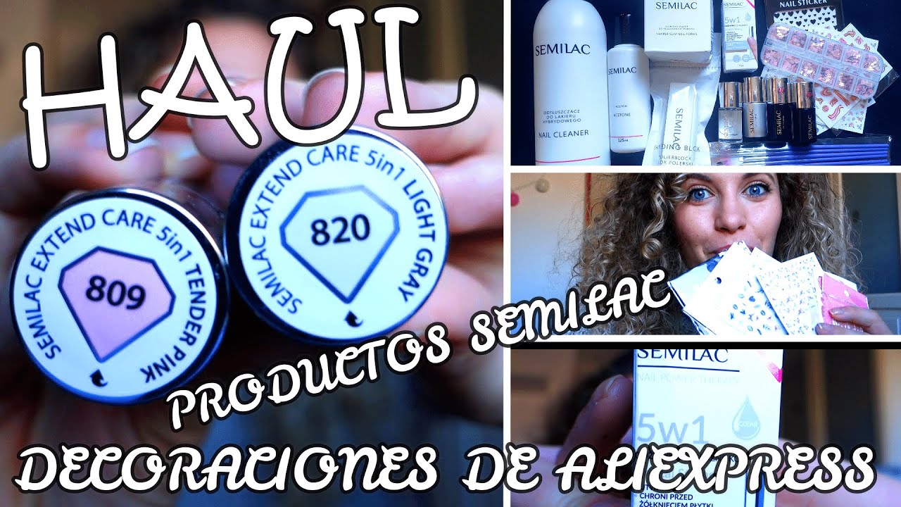 HAUL PRODUCTOS UÑAS 💅SEMILAC EXTEND CARE 5 IEN1🎀 DECORACIONES ALIEXPRESS😍
