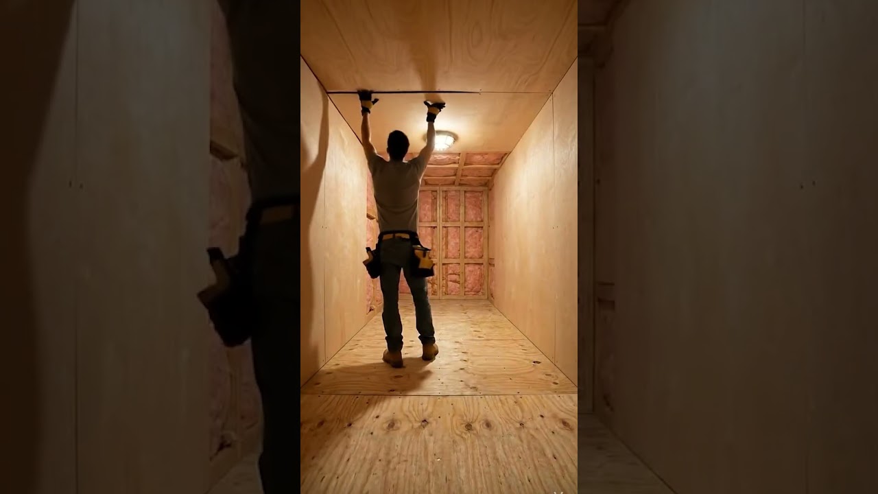 Hidden Underground Golf Simulator in a Shipping Container #secretroom #construction #timelapse