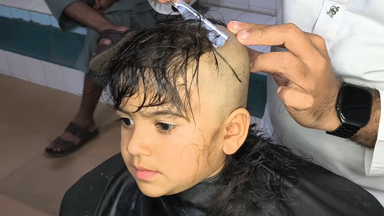 My cute baby head shave ASMR relaxing sound tutorial zaibi barber shop 2026