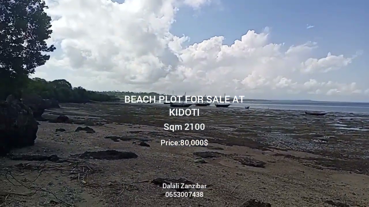 BEACH PLOT FOR SALE AT KIDOTI BEACH ZANZIBAR (0653007438)