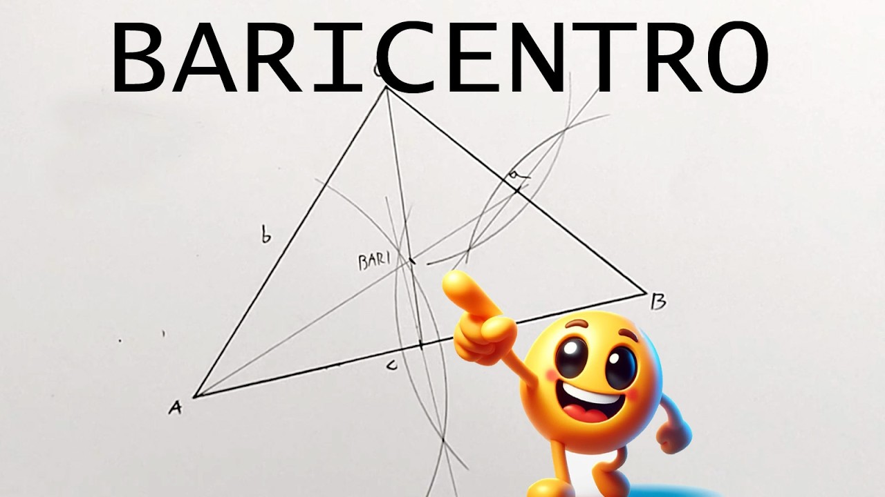 Baricentro de un tri&aacute;ngulo con comp&aacute;s usando las medianas