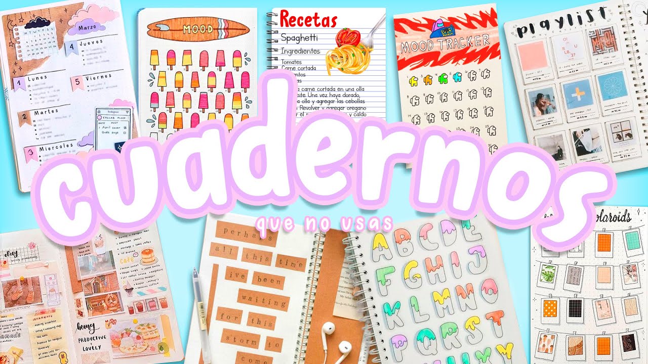 Como LLENAR CUADERNOS en blanco que no usas!! 21 IDEAS bullet journal creativas - Tutoriales Belen
