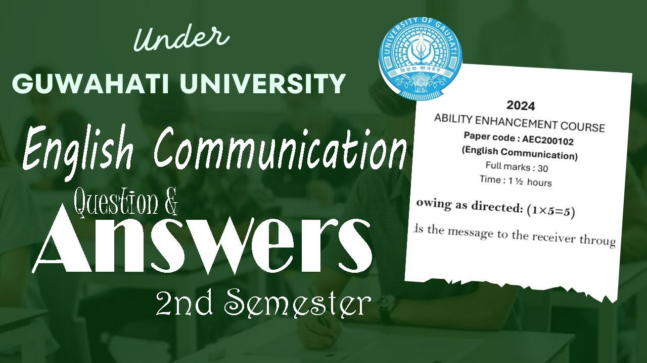 English Communication Questions answer for 2nd semester | AEC 2024 Question paper solved |BA/BCom|GU