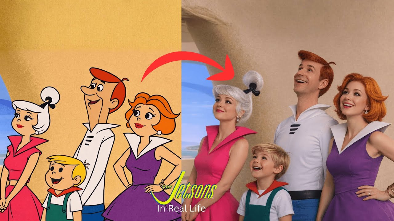 The Jetsons in Real Life 🚀 George, Judy & Jane Jetson (Cartoon to Real)