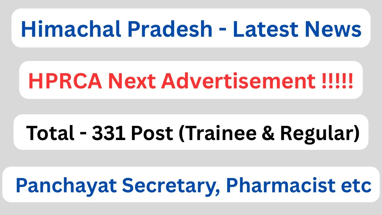 HPRCA New Advertisement 2026 || Let&rsquo;s Study || Total - 331 Post ||