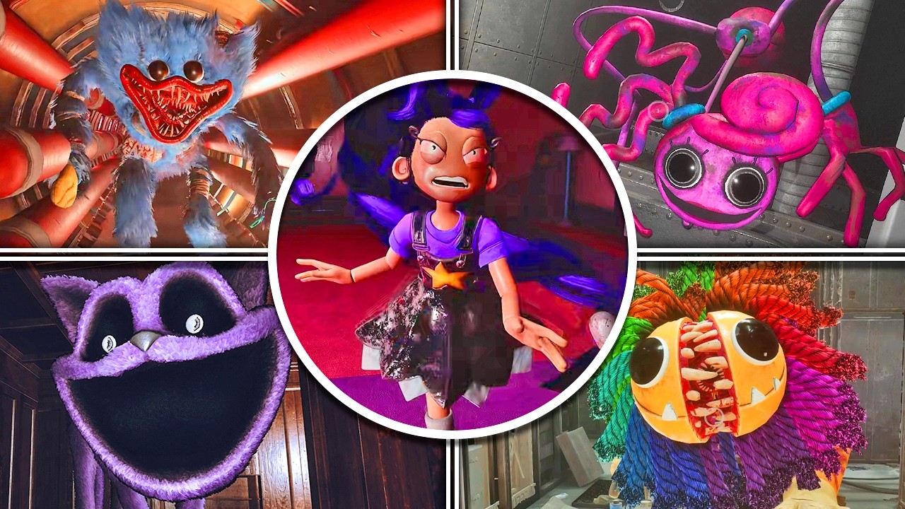 Poppy Playtime Chapter 1,2,3,4,5 - All Chase Scenes