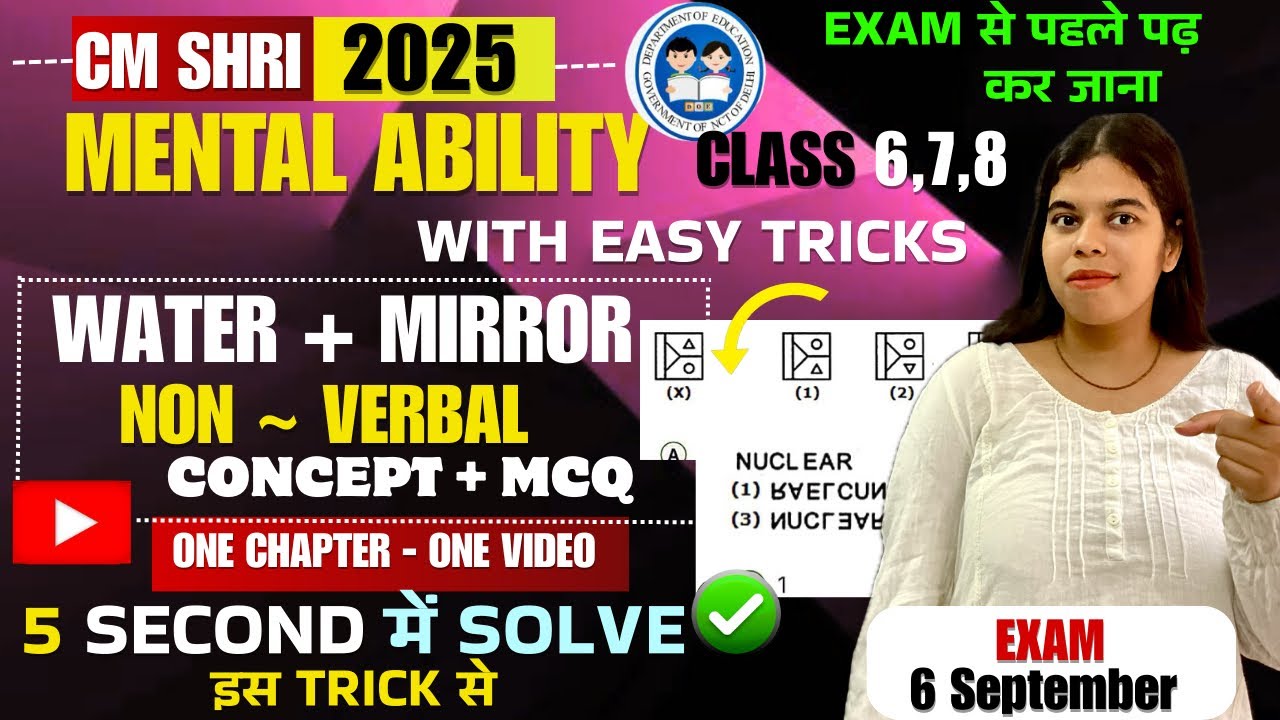 CM SHRI MENTAL ABILITY NON VERBAL WATER + MIRROR IMAGE ONE CHAPTER -ONE VIDEO #cmshri #cmshrischool 