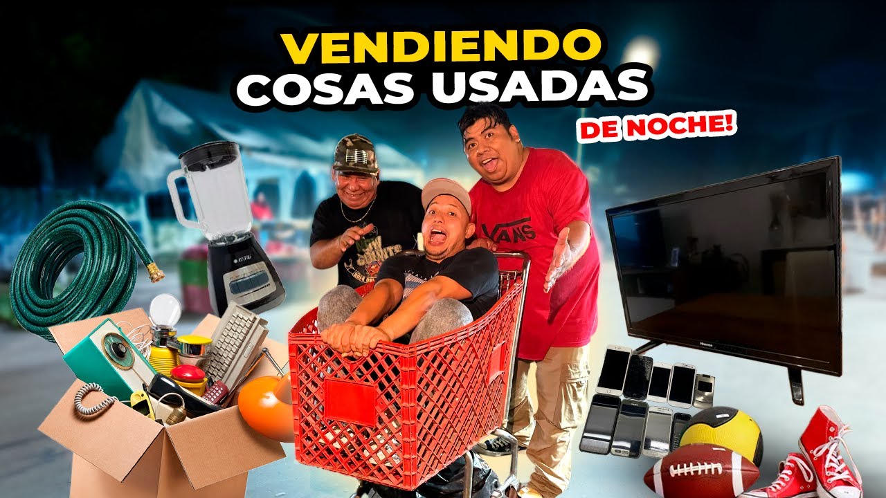 😱VENDIENDO COSAS USADAS de NOCHE en el MERCADO CENTRAL *fue una locura* 😂