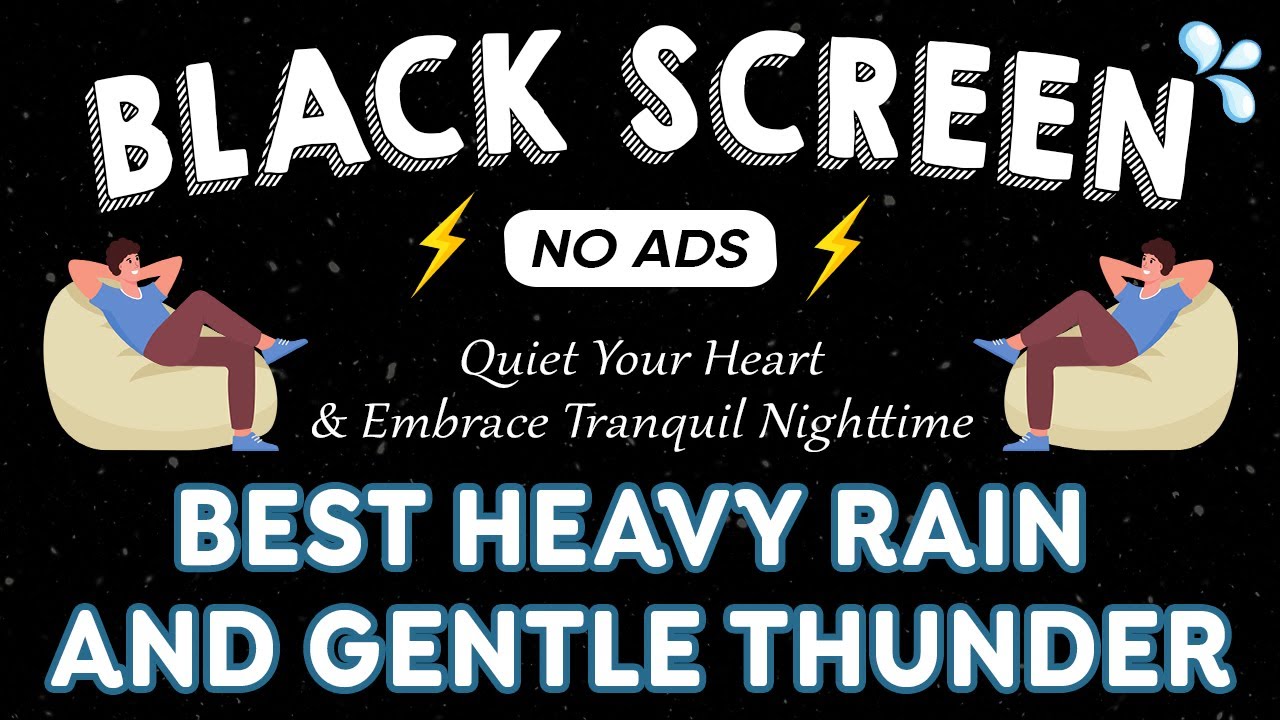 🔴 Heavy Rain and Thunder Sounds for Sleeping - Black Screen | Thunderstorm Sleep Sounds