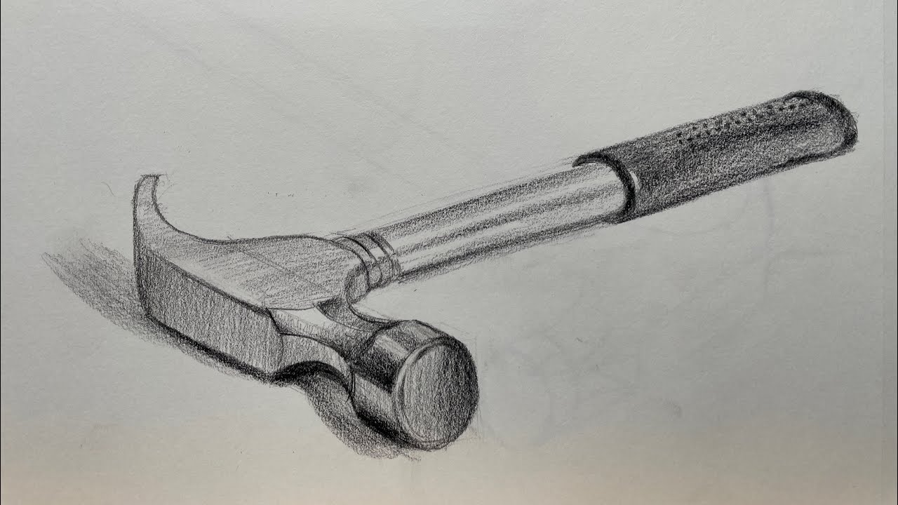 How to draw a claw hammer step by step | Pencil shading for beginners