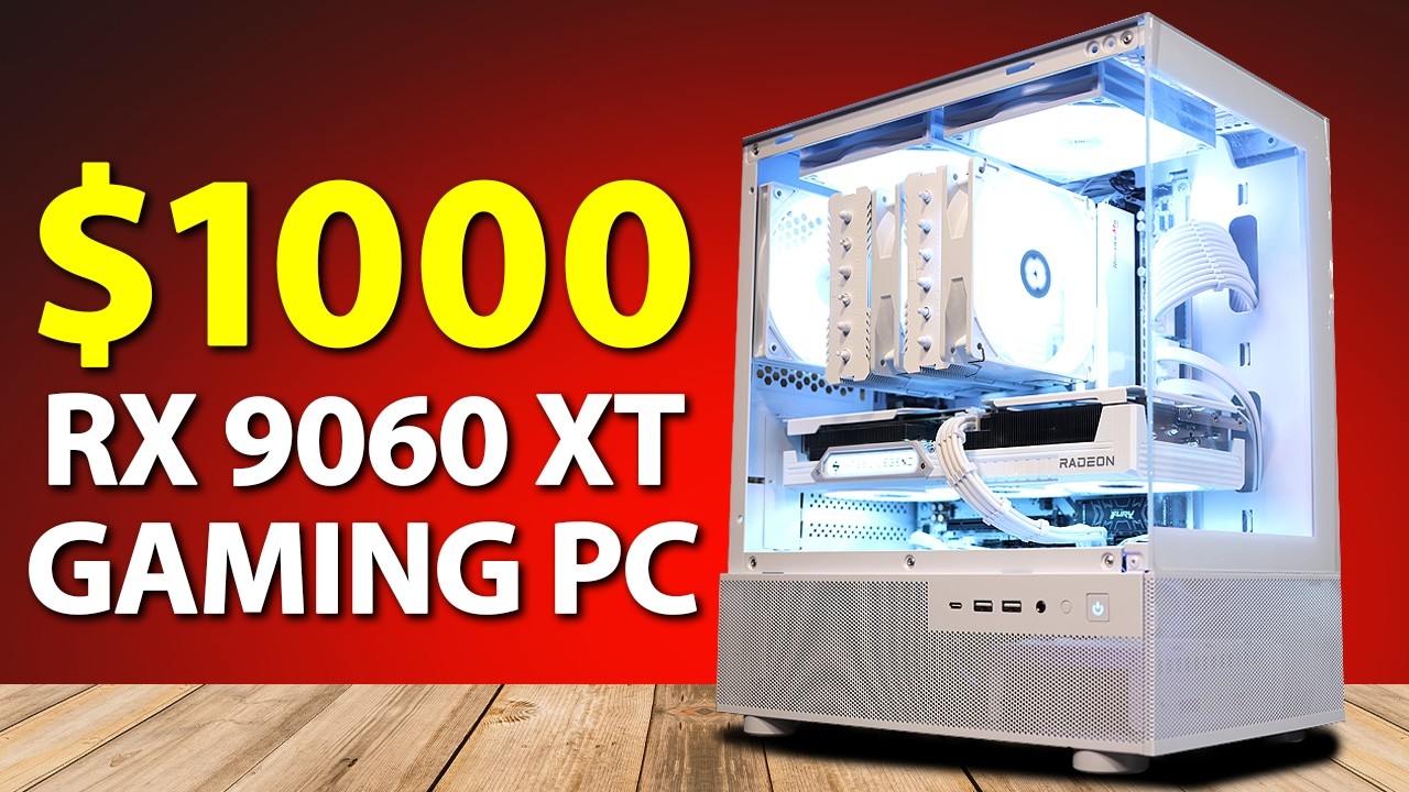 $1000 White Gaming PC ft. RX 9060 XT - Build Guide + Benchmarks