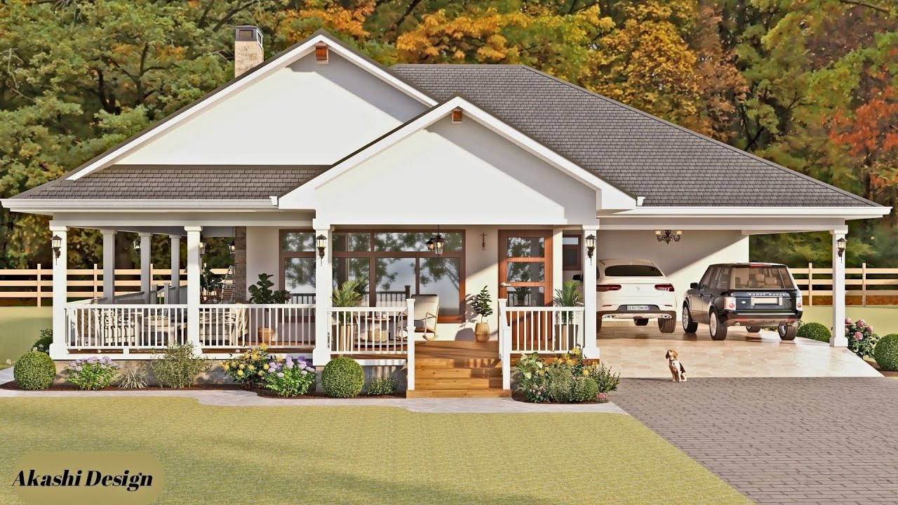 Stunning Three Bedroom House Design with Two Car Carport id 1001