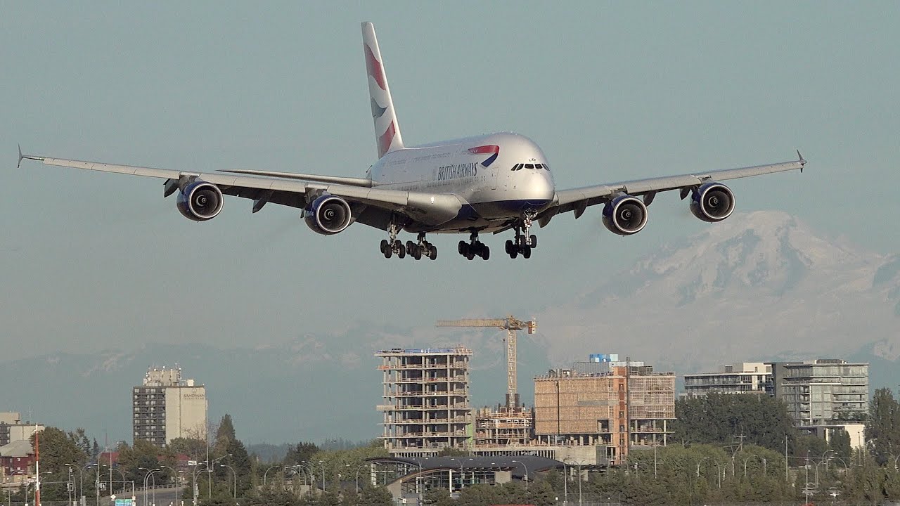 British Airways Airbus A380 (G-XLEF) Landing & Taxi at YVR Airport | July 11, 2018