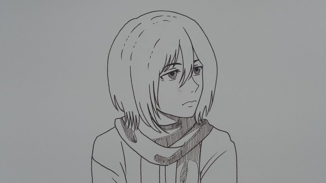 Easy Anime Drawing || How to Draw Mikasa Ackerman from Attack on Titan step by step