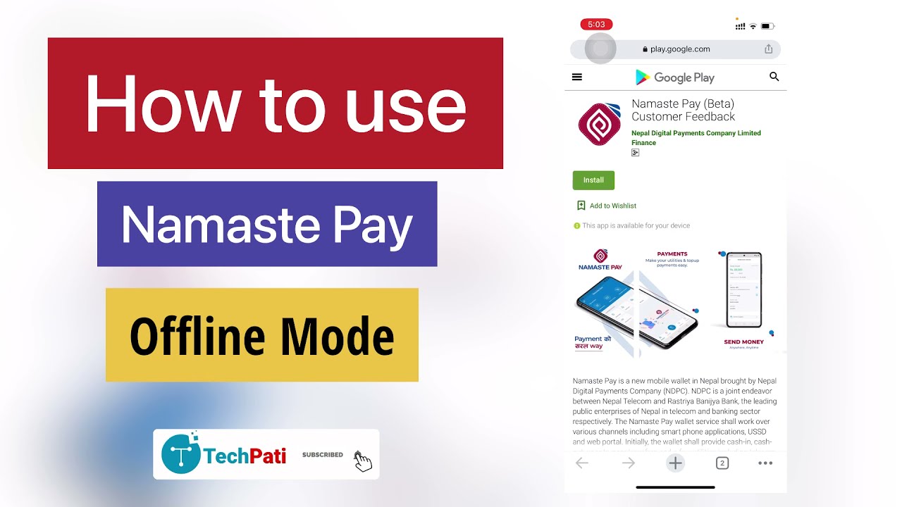 How to Use Namaste Pay in Offline Mode | नमस्ते पे अफलाइनमा | Digital Wallet Nepali | Techpati