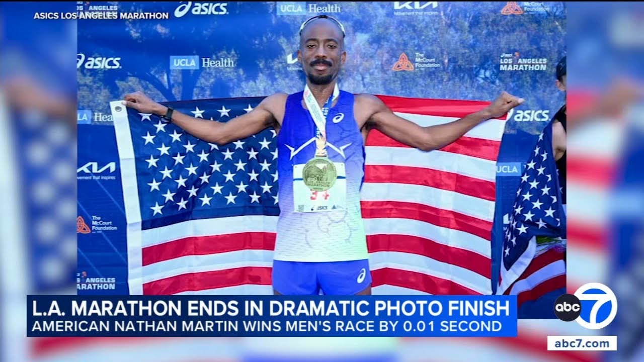 American Nathan Martin wins LA Marathon in race's closest finish ever