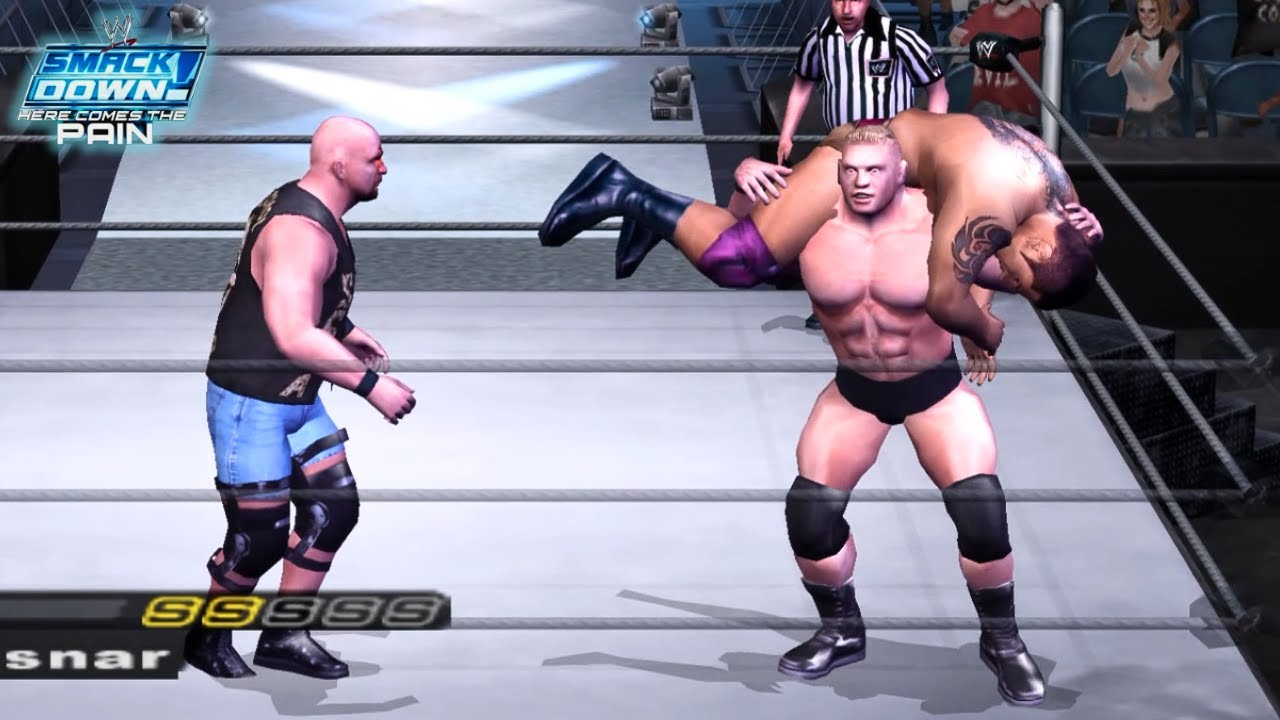 Brock Lesnar vs Batista Vs Steve Austin | WWE Smackdown Here Comes The Pain